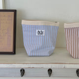 classic pouch_stripe skyblue brown