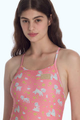 [Molly Blanket_salmon pink] One Piece Swimsuit