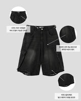 Daken Distressed Cargo Denim Bermuda