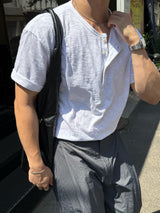ルアスラブヘンリーネックショートスリーブTシャツ