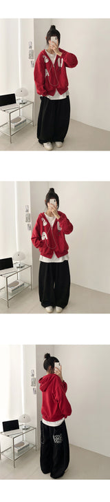 Poe Back Big Pocket Lettering String Wide Pants