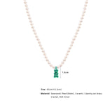 Petit Bear Pearl Necklace_Green