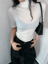 Rachel Turtleneck Short Sleeve Soft T-shirt