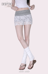 lace plum banding pants skirt