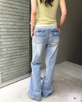 Banding pocket boots cut denim pants