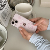 [ハンドメイド] ピンクフラワーパールジェリーハードケース