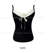 Oat Lace Ribbed Sleeveless