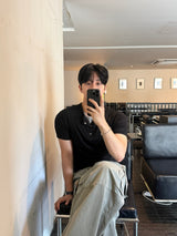 Snap layered muscle short-sleeve t-shirt