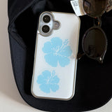[Epoxy] hibiscus(white) silver bumper case