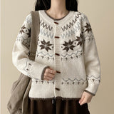 Snowflake tteokbokki button knit cardigan