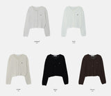 Pastel Linen Motif Round Knit Cardigan (10color)