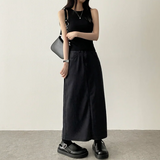 Sundy Charlang クールデニムロングスカート [ショート & ベーシックセレクション] Lyocell Fabric