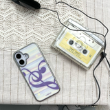 (Copy of) [MADE] [Glossy Glass Silver Bumper Case] Stripe Melody
