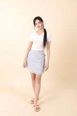 レースVネッククロップTシャツ White