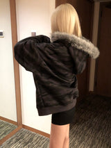 [MADE] FLEECE FUR MILITARY CAMO HOOD