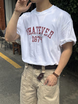 Whatever レタリングショートスリーブTシャツ