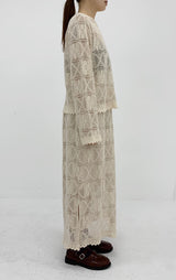 クロシェレーススカート (Beige)