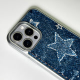 Faded Denim Stardust Phone Case Blue Indigo (SV_MagSafeGlass)