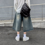 Level-Distressed Bermuda Denim Shorts