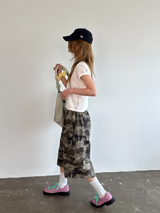 フラワーシャーリングクロップTシャツ