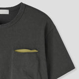 Philo Diagonal Henley Neck Short Sleeve T-shirt