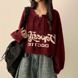 EM String Ribbon Balloon Crop Knit