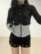 Fuzzy Snow Stud Mini Shorts