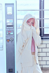 Ribbon bunny hood zip-up (soft yellow)
