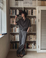 Merid pintuck wide slacks