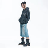 Star 8-part denim bermuda pants - LIGHT BLUE