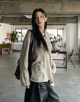 Yukia Damage Deep V-Neck Knit