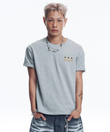 スターレタリングクロップドTシャツ - グレー