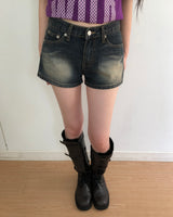 Taren Low-Waist Denim Shorts