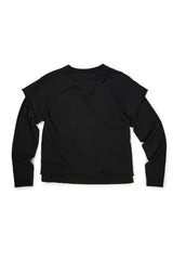 ダメージレイヤード長袖Tシャツ (ブラック)