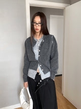 Layered Split Round Cardigan