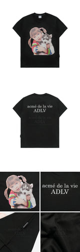 24FW ドッグハグガールベビーフェイス半袖Tシャツ (OVERSEAS EXCLUSIVE) ブラック