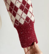 Obel Argyle Puff Knit Cardigan