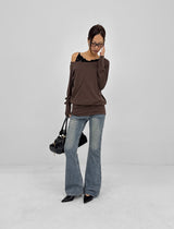 [MADE] Renel Stitch Low-Waist Bootcut Denim Pants
