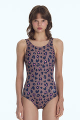 [Sweetie Leopard_brown] U-back One Piece Swimsuit