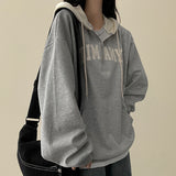 Diner Patch Embroidery Semi-Zipup Hood