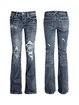 SEXXDEVIL White-Stitch Leopard Washed Jeans