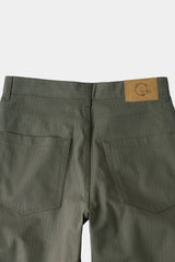 セミカーブヘリンボーンツイルパンツ (Khaki)