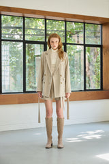 CLASSY HERRINGBONE WOOL JACKET / IVORY