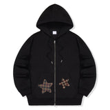 Check Pocket 2way Zip-Up Hoodie - 2COLOR