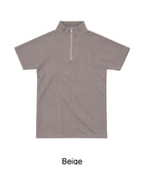 Carter Ribbed Half-Zip Short Sleeve Tee