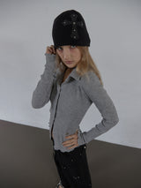 CROSS STUDDED BEANIE / BLACK