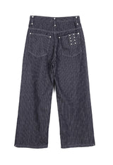 Eiffel studded striped denim pants