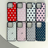 s ドット. (pinkwhite) グラスバンパーiPhoneケース