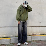 Basic Washing Wide Denim Pants - 4COLOR