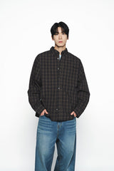 25SS ロゴエンボオーバーサイズチェックシャツ ブラック